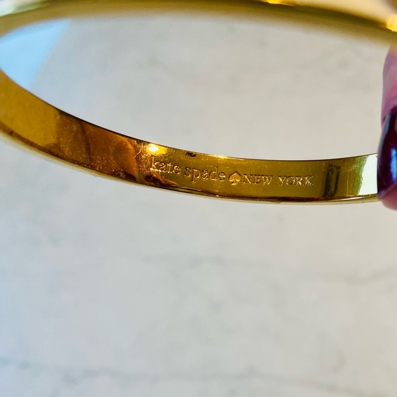 Kate Spade White Bangle with Gold & Crystal  Accents - Picture 3 of 5